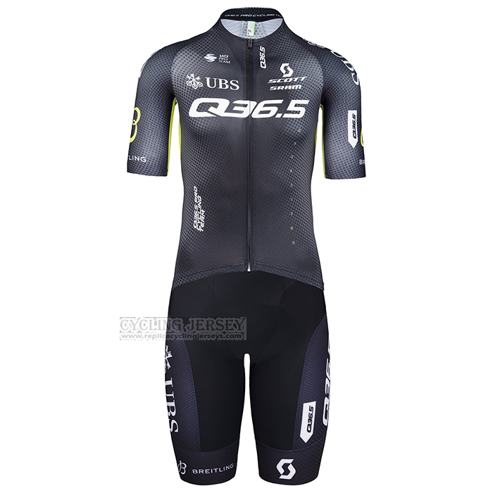 2024 Cycling Jersey Q36.5 Black Short Sleeve And Bib Short